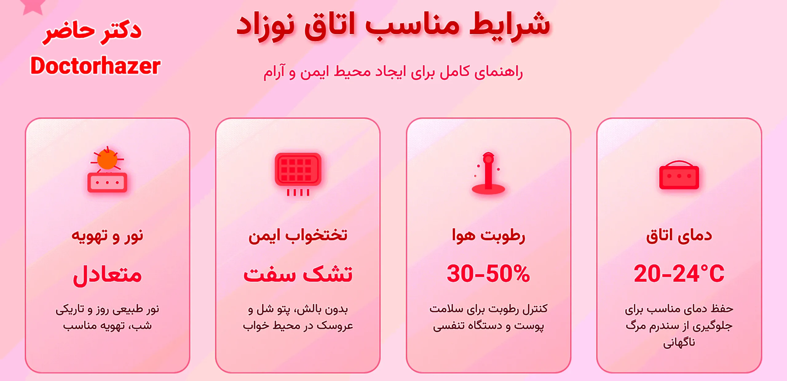 دمای ایده‌آل اتاق نوزاد در فصول مختلف
