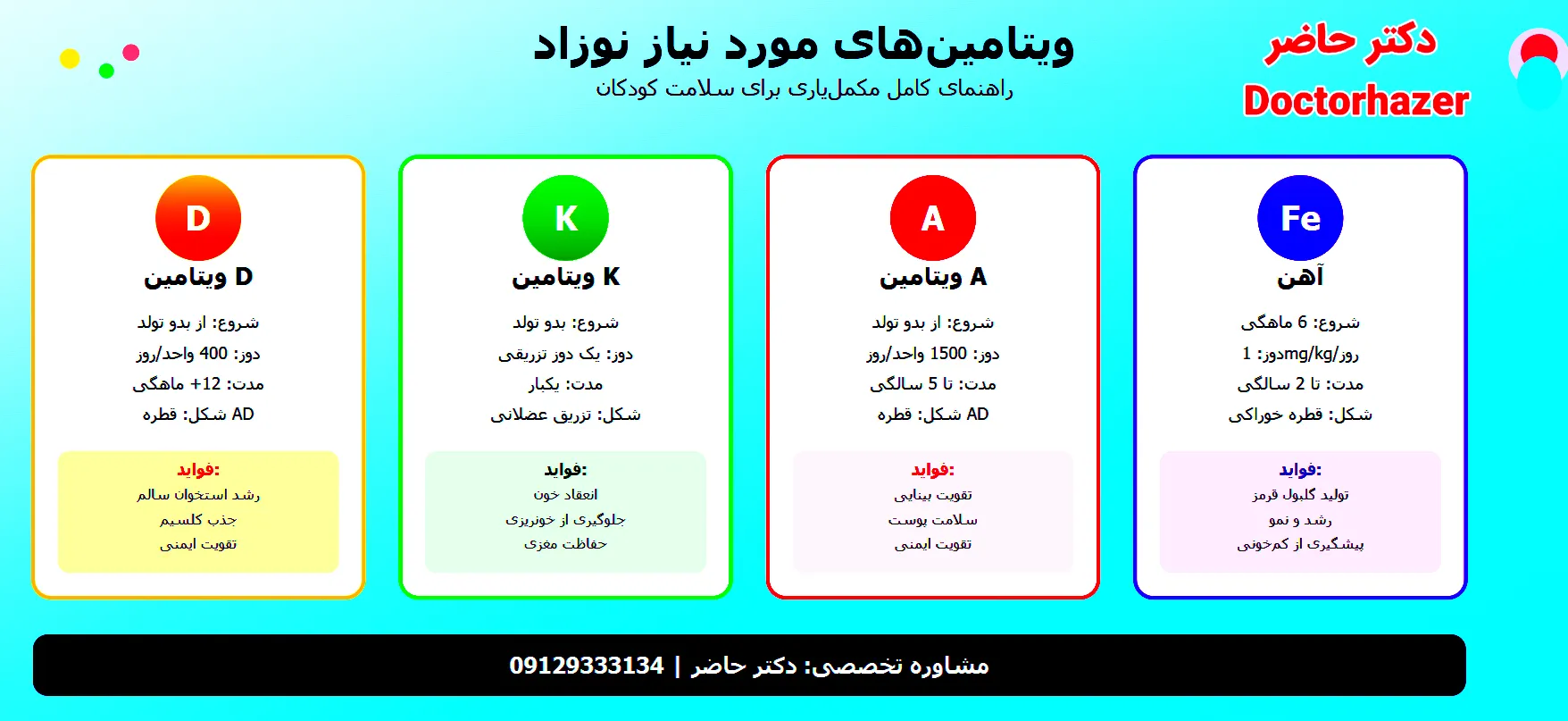 ویتامین D برای نوزاد: کلید رشد استخوان سالم
